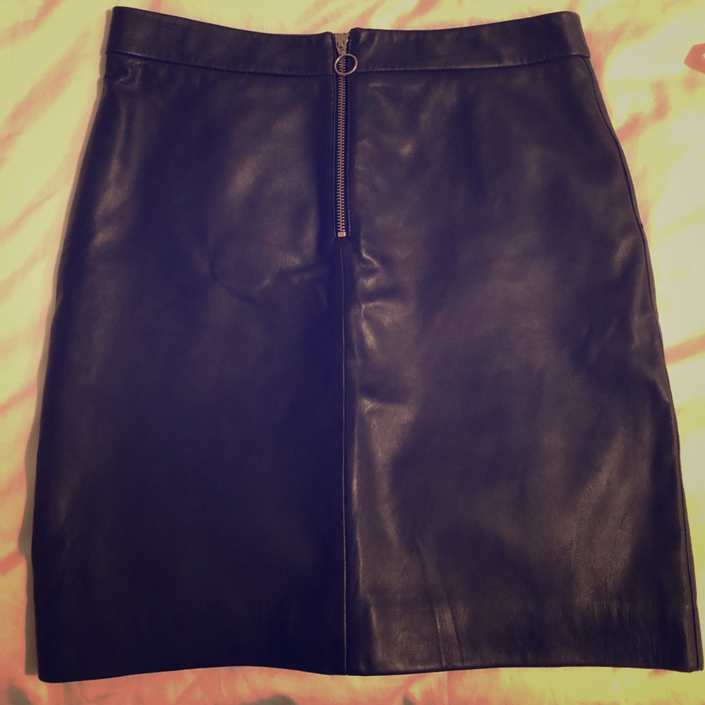 Liebeskind leather mini skirt in black